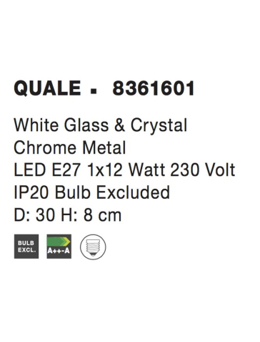 QUALE plafoniera - 8361601 - White Glass & Crystal Chrome Metal [3]