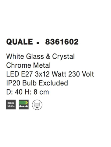 QUALE plafoniera - 8361602 - White Glass & Crystal Chrome Metal [4]