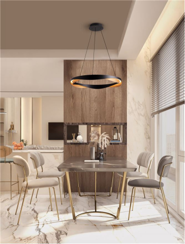 RADON SP65 - Triac Dimmable Matt Black & Gold Aluminium - suspensie