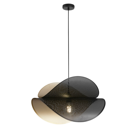 Suspensii - SOSPENSIONE RHEI-DOT NERA/ORO DOPPIO DIFFUSORE 1XE27 60X33X150CM