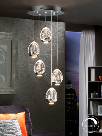 Suspensie moderna Rocio 783517 ·ROCIO· 5 LED LAMP, Ø30, CHROME - SHULLER