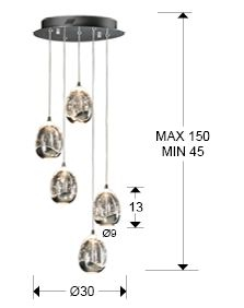 Suspensie moderna Rocio 783517 ·ROCIO· 5 LED LAMP, Ø30, CHROME - SHULLER [1]