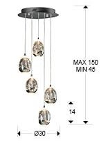 Suspensie moderna Rocio 783517D ·ROCIO· LED LAMP, 5L, DIMMABLE, CHROME - cu telecomanda [1]