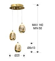 Suspensie moderna Rocio 783741 ·ROCIO· LAMP Ø25, 3LED, GOLD - SCHULLER [1]