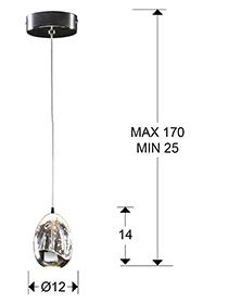 Suspensie moderna Rocio 784326 ROCIO  1 LED LAMP, CHROME - Schuller [1]