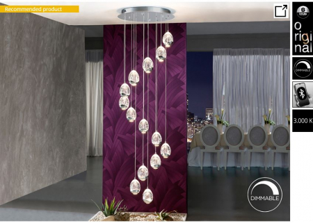 Suspensie moderna Rocio 785635B ·ROCIO· LED LAMP, 14L., CHROME, DIMMABLE - Schuller