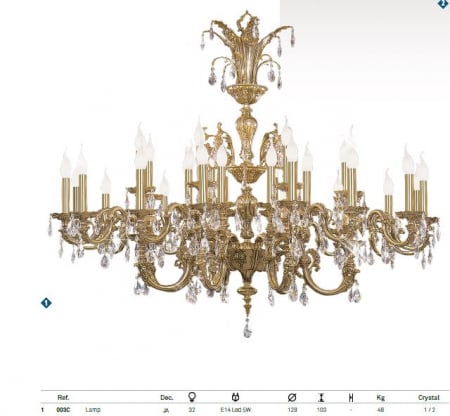 Candelabre - Candelabru clasic Royal 32L - 003C JA  - corpuri de iluminat clasice