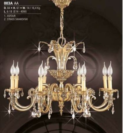 Candelabre - Candelabru clasic Royal 6/8L - 003A JC  - corpuri de iluminat clasice