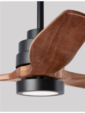 SABAL plafoniera - 5231401 - Body: Steel Matt Black and Glass, Blades: Brown Wood [5]