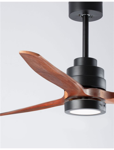 SABAL plafoniera - 5231401 - Body: Steel Matt Black and Glass, Blades: Brown Wood [4]