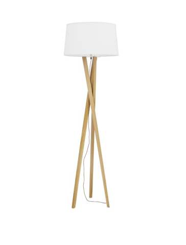 SALINO lampadar - 9145061 - Ivory Fabric Shade Brown Fabric Wire Natural Wood [1]