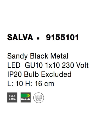 SALVA aplica AP1 - 9155101 - Sandy Black Metal [6]