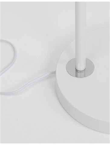SAMA lampadar - 9401653 - White Fabric Shade, White Aluminum Base [5]