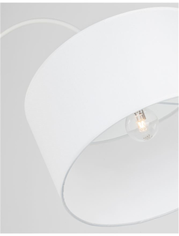 SAMA lampadar - 9401653 - White Fabric Shade, White Aluminum Base [3]