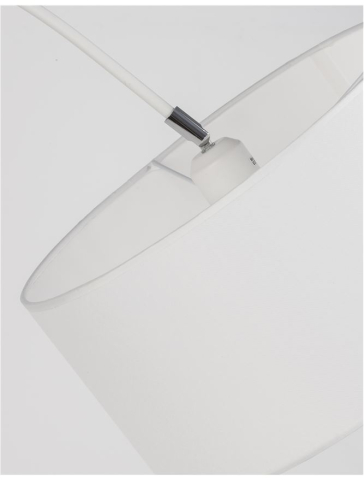 SAMA lampadar - 9401653 - White Fabric Shade, White Aluminum Base [4]