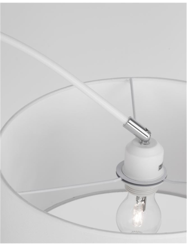 SAMA lampadar - 9401653 - White Fabric Shade, White Aluminum Base [2]