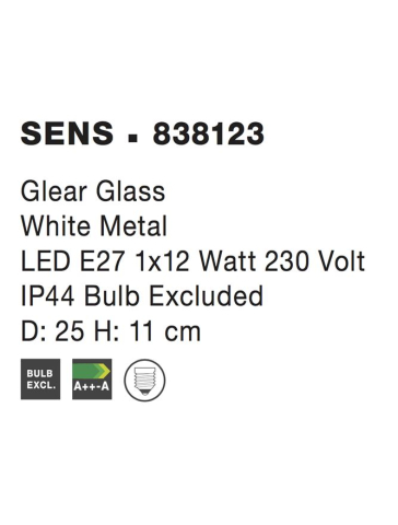 SENS plafoniera - 838123 - Glear Glass White Metal [3]