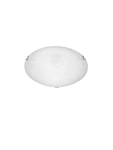 SHELL plafoniera - 702202 - White & Clear Structured Glass Chrome Metal [1]