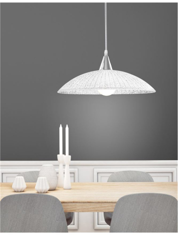 SHELL suspensie SP1 - 7326501 - Chrome Metal White & Clear Structured Glass