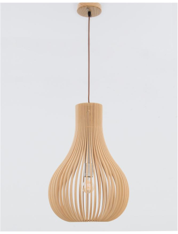 SOHO suspensie SP1 - 9138061 - Natural Wood Brown Fabric Cable Solid Wood Canopy [2]