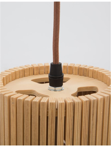 SOHO suspensie SP1 - 9138061 - Natural Wood Brown Fabric Cable Solid Wood Canopy [6]