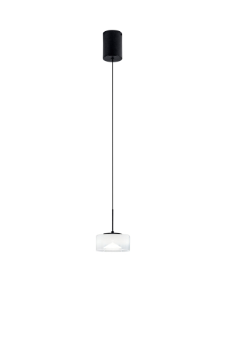 Suspensii - SOSPENSIONE LED EMILY BIANCA SINGOLA IN VETRO+METALLO 8W CCT 2700-3200-4000K D15X150CM