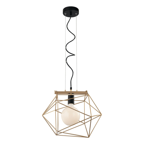 Suspensii - SOSPENSIONE ABRAXAS NERA/ORO 1XE27 40,5X29,5X150CM