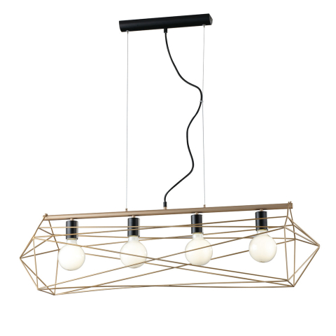 Suspensii - SOSPENSIONE ABRAXAS NERA/ORO 4XE27 106X29,5X150CM