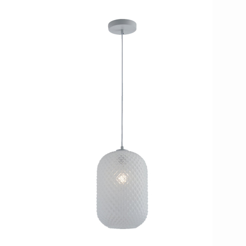 Suspensii - SOSPENSIONE ASHFORD OVALE BIANCA 1XE27 20X150CM