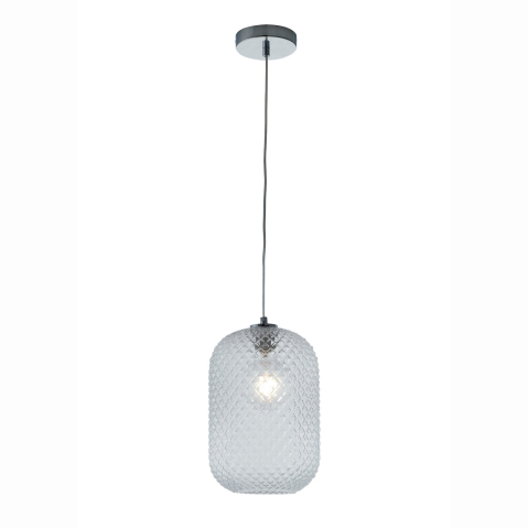 Suspensii - SOSPENSIONE ASHFORD OVALE TRASPARENTE 1XE27 20X150CM
