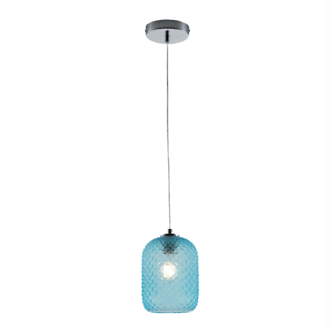 Suspensii - SOSPENSIONE ASHFORD OVALE TURCHESE 1XE27 15X150CM