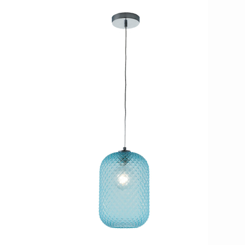 Suspensii - SOSPENSIONE ASHFORD OVALE TURCHESE 1XE27 20X150CM