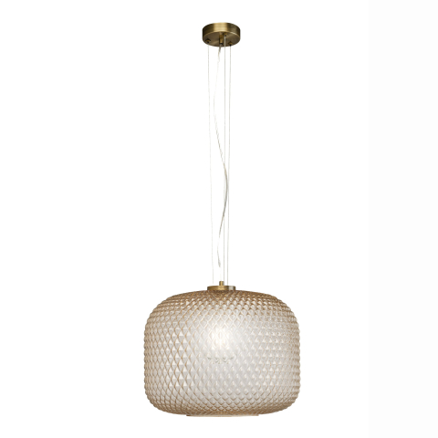 Suspensii - SOSPENSIONE ASHFORD SFERICA AMBRA 1XE27 40X150CM
