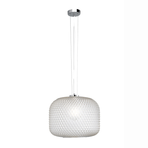 Suspensii - SOSPENSIONE ASHFORD SFERICA TRASPARENTE 1XE27 40X150CM