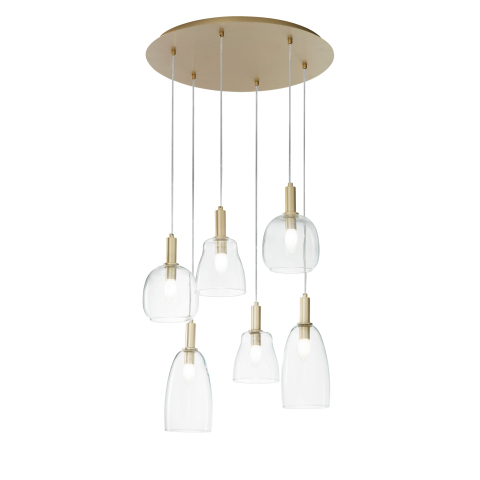 Suspensii - SOSPENSIONE BRANDY ORO 6XE14 60X50X150CM