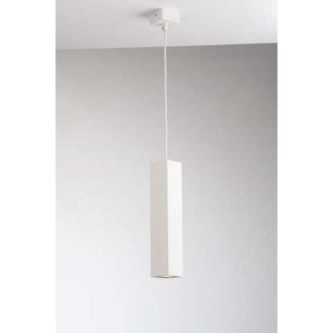Suspensii - SOSPENSIONE FLUKE QUADRATA BIANCO 1XGU10 6X6X30CM