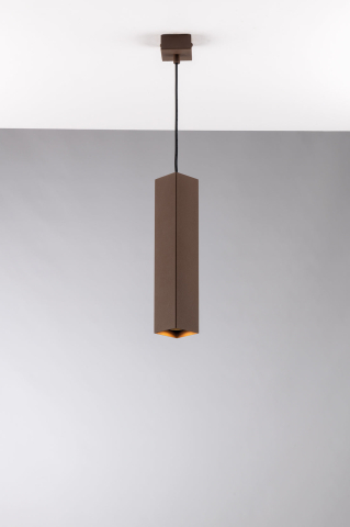 Suspensii - SOSPENSIONE FLUKE QUADRATA CORTEN 1XGU10 6X6X30CM