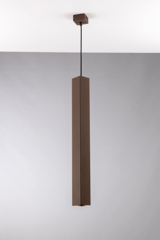 Suspensii - SOSPENSIONE FLUKE QUADRATA CORTEN 1XGU10 6X6X60CM