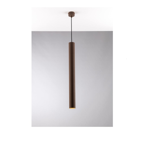 Suspensii - SOSPENSIONE FLUKE TONDA CORTEN 1XGU10 5,5X5,5X60CM