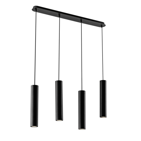 Suspensii - SOSPENSIONE FLUKE TONDA NERA 4XGU10 68X7X200CM