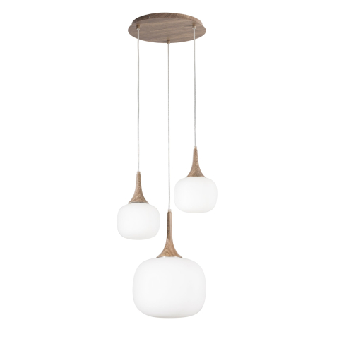 Suspensii - SOSPENSIONE JAIPUR BIANCA/LEGNO 1XE27+2XE14 39X39X150CM
