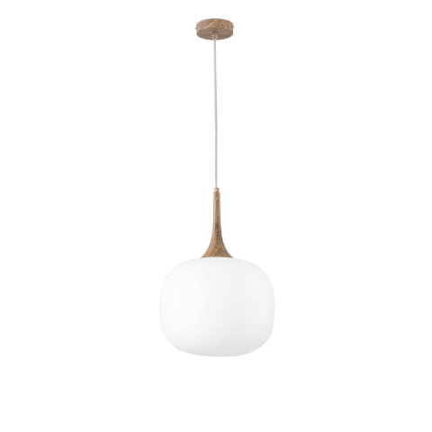 Suspensii - SOSPENSIONE JAIPUR BIANCA/LEGNO 1XE27 30X30X150CM