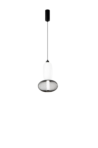Suspensii - SOSPENSIONE LED INKAS NERA IN VETRO 16W 1860LM CCT 3000/3500/4000K 42X22X22CM