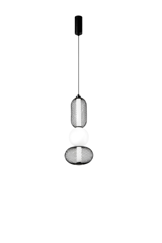 Suspensii - SOSPENSIONE LED INKAS NERA IN VETRO 21W 2460LM CCT 3000/3500/4000K 60X22X22CM