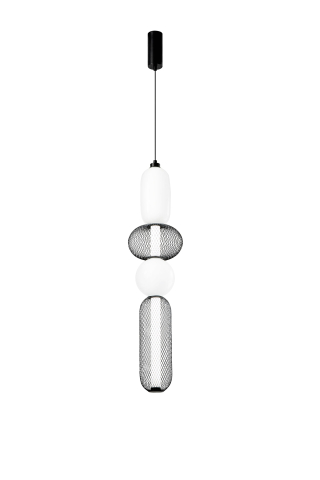 Suspensii - SOSPENSIONE LED INKAS NERA IN VETRO 31W 3720LM CCT 3000/3500/4000K 98X22X22CM