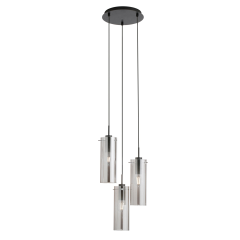 SOSPENSIONE MAGIC NERA/FUME' 3XE27 27,3X27,3X150CM