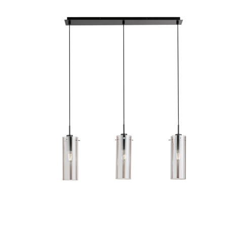 Suspensii - SOSPENSIONE MAGIC NERA/FUME' 3XE27 79X10X150CM