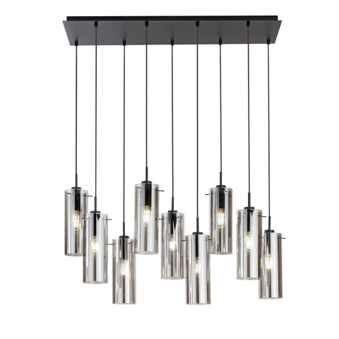 Suspensii - SOSPENSIONE MAGIC NERA/FUME' 9XE27 90X30X150CM