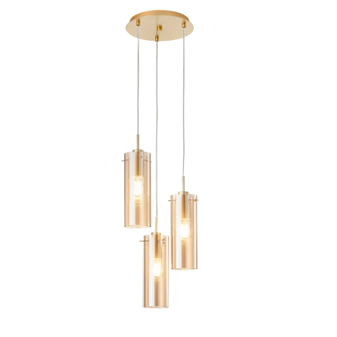 Suspensii - SOSPENSIONE MAGIC ORO/AMBRA 3XE27 27,3X27,3X150CM