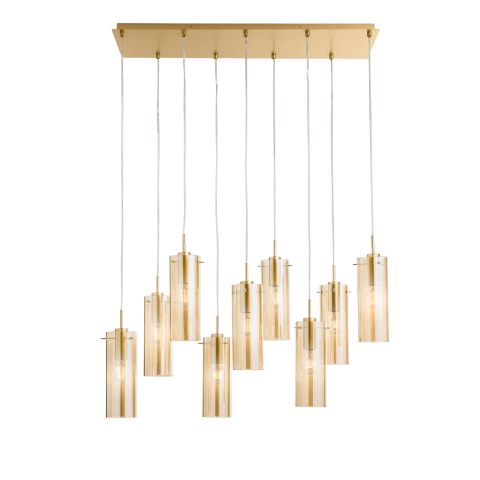 Suspensii - SOSPENSIONE MAGIC ORO/AMBRA 9XE27 90X30X150CM